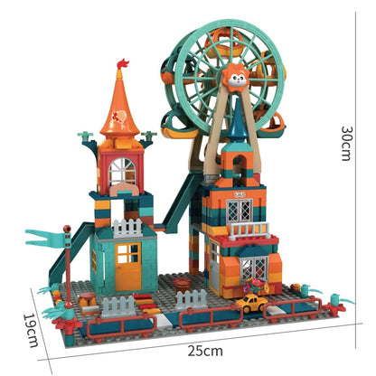 Marble Run Architecture Castle Building Blocks Car Action Figures