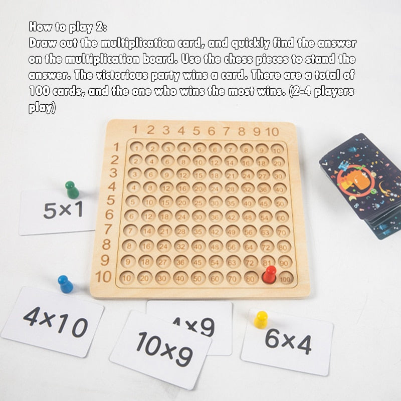 Wooden Montessori Multiplication Board Game